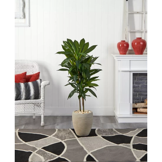 Brand new π Nearly Natural 4' Dracaena Artificial Plant In Sand Colored Planter - Real Touch Green π 10 Brand new π Nearly Natural 4' Dracaena Artificial Plant In Sand Colored Planter - Real Touch Green π - Image 8