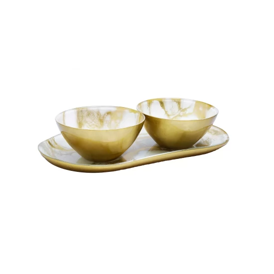 Top 10 β Classic Touch Marbleized 2 Bowl Relish Dish Gold π 4 Top 10 β Classic Touch Marbleized 2 Bowl Relish Dish Gold π - Image 2