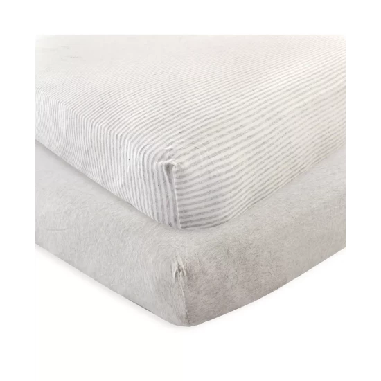 New ⌛ Touched By Nature Organic Fitted Crib Sheets, 2-Pack, One Size Heather Gray ⌛ 4 New ⌛ Touched By Nature Organic Fitted Crib Sheets, 2-Pack, One Size Heather Gray ⌛ - Image 2