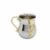 Best Pirce 💯 Classic Touch Stainless Steel Wash Cup With Gold-Tone Loop Handles Silver-tone ✔️