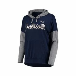 Best Sale ✔️ Touch By Alyssa Milano 👩 Women's Navy, Gray New England Patriots Without Limits Pullover Hoodie 👍 -Deals Touch Store unnamed file 447