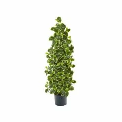 Discount 🛒 Nearly Natural 39 Variegated Holly Leaf Artificial Tree Real Touch Green ✨