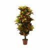 Cheapest 👍 Nearly Natural 56 Croton Plant - Real Touch Green/orange 😍