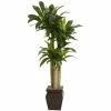Outlet 👏 Nearly Natural 4.5' Cornstalk Dracaena Real Touch Artificial Plant In Vase Green ⌛ -Deals Touch Store unnamed file 527