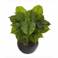Flash Sale ⌛ Nearly Natural 26in. Large Philodendron Artificial Plant In Metal Bowl Real Touch Green 🔔