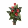Flash Sale 🧨 Nearly Natural 3' Anthurium Silk Plant - Real Touch Red ⭐ -Deals Touch Store unnamed file 543