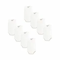 Best Sale ⌛ Touched By Nature Unisex Baby Organic Cotton Bodysuits White Sleeveless 8Pack 0-24 Months 😍